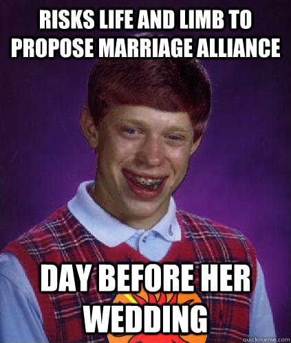 risks life and limb to propose marriage alliance day before her wedding  