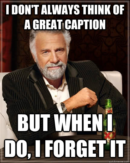 I don't always think of a great caption But when I do, I forget it  The Most Interesting Man In The World