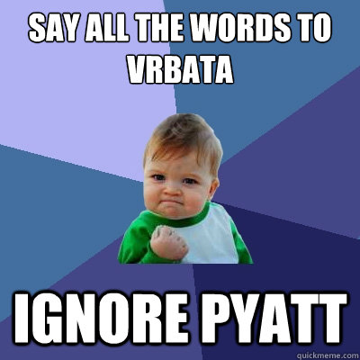 SAY ALL THE WORDS TO VRBATA IGNORE PYATT  Success Kid