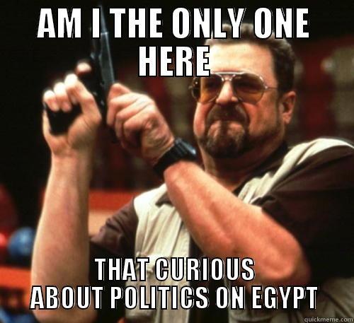 AM I THE ONLY ONE HERE THAT CURIOUS ABOUT POLITICS ON EGYPT Am I The Only One Around Here