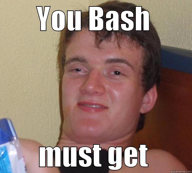 YOU BASH MUST GET 10 Guy