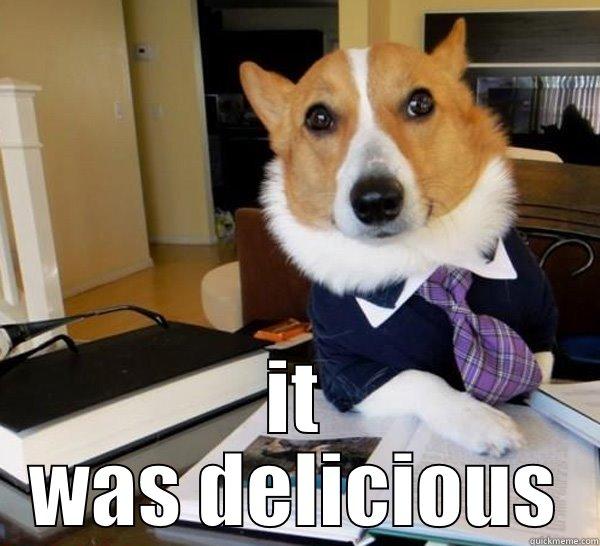  IT WAS DELICIOUS Lawyer Dog