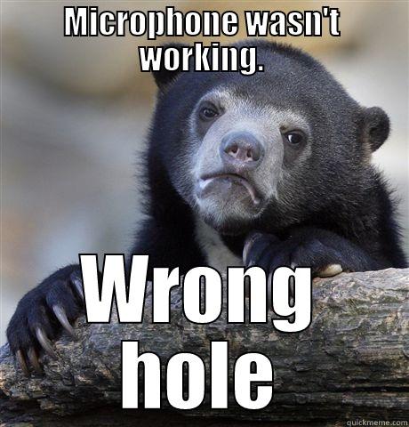 MICROPHONE WASN'T WORKING. WRONG HOLE Confession Bear