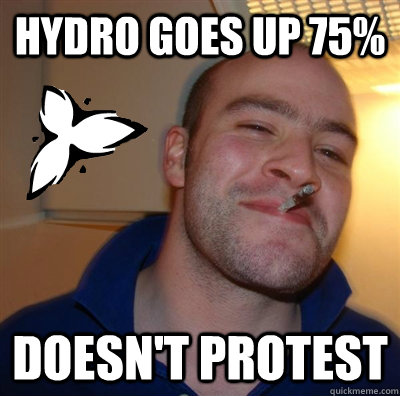 Hydro goes up 75% Doesn't Protest  Good Guy Ontario