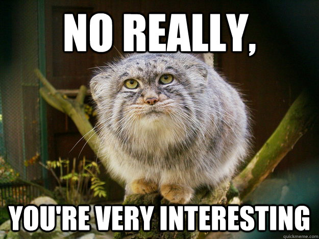 No really, you're very interesting - No really, you're very interesting  Sarcastic Manul