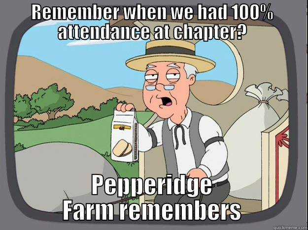 REMEMBER WHEN WE HAD 100% ATTENDANCE AT CHAPTER? PEPPERIDGE FARM REMEMBERS Pepperidge Farm Remembers