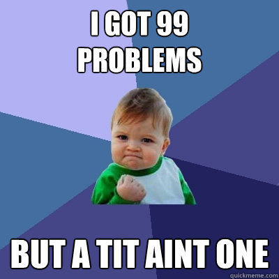 I got 99        problems But a tit aint one - I got 99        problems But a tit aint one  Success Kid