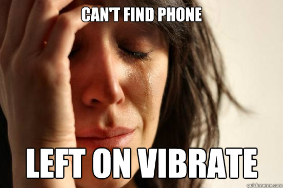 Can't find phone left on vibrate   First World Problems