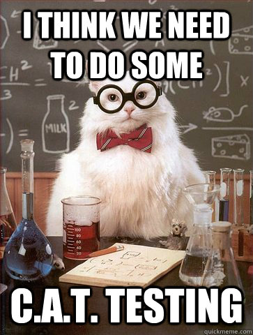 I think we need to do some C.A.T. testing - I think we need to do some C.A.T. testing  Science Cat