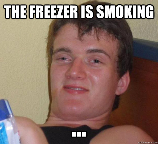 The Freezer Is Smoking ...  high meme stoned