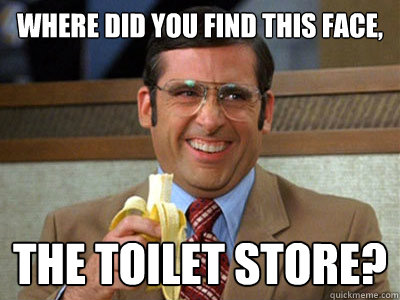 where did you find this face, the toilet store?  Brick Tamland