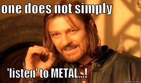 ONE DOES NOT SIMPLY             'LISTEN' TO METAL...!                         Boromir