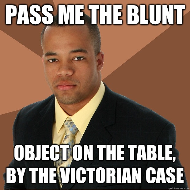 Pass me the blunt Object on the table, by the Victorian case  Successful Black Man