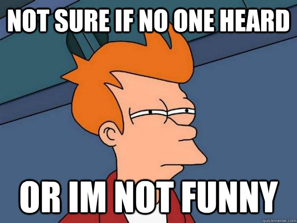 not sure if no one heard or im not funny  Futurama Fry