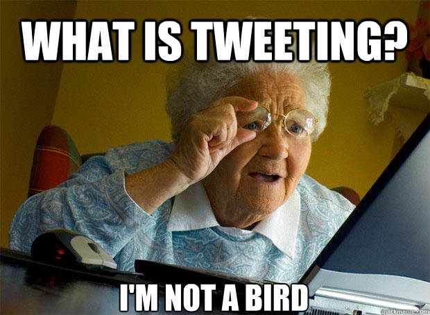 WHAT IS TWEETING? I'M NOT A BIRD    Grandma finds the Internet