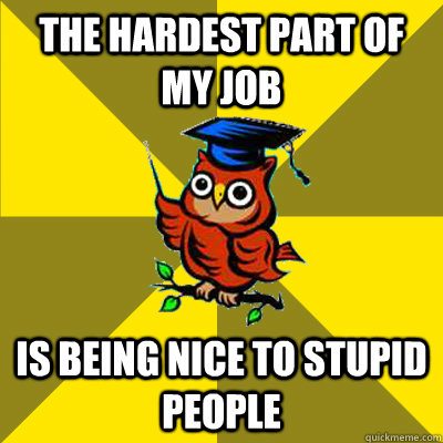 THE HARDEST PART OF MY JOB IS BEING NICE TO STUPID PEOPLE  Observational Owl