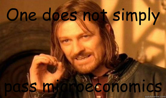 One does not simply pass microeconomics - One does not simply pass microeconomics  Boromir