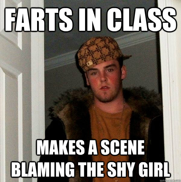 FARTS IN CLASS MAKES A ScENE BLAMING the SHY girl  Scumbag Steve