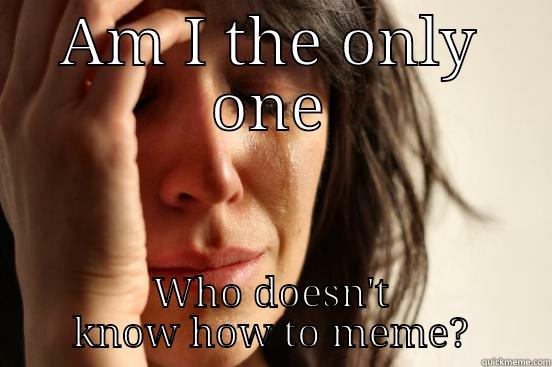 AM I THE ONLY ONE WHO DOESN'T KNOW HOW TO MEME? First World Problems