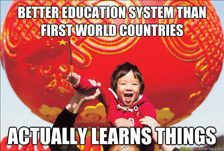 better education system than first world countries actually learns things  Second World Success