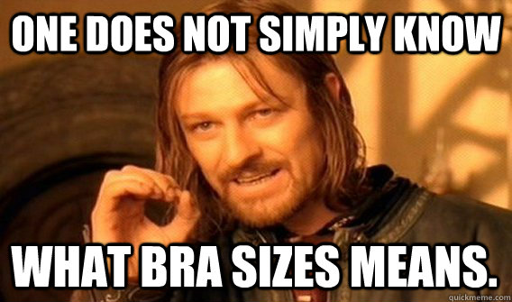 ONE DOES NOT SIMPLY KNOW WHAT BRA SIZES MEANS.  One Does Not Simply