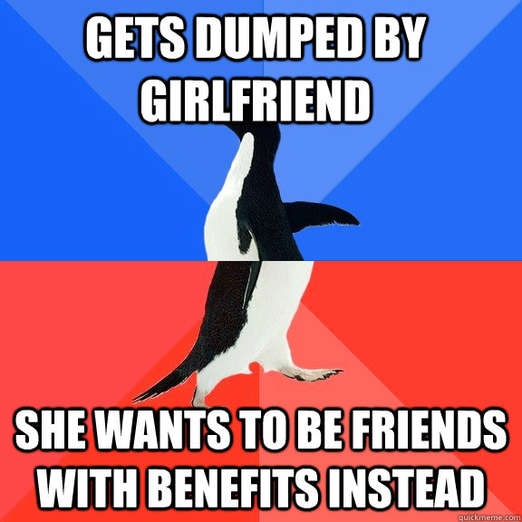 Gets dumped by girlfriend she Wants to be friends with benefits instead   Socially Awkward Awesome Penguin