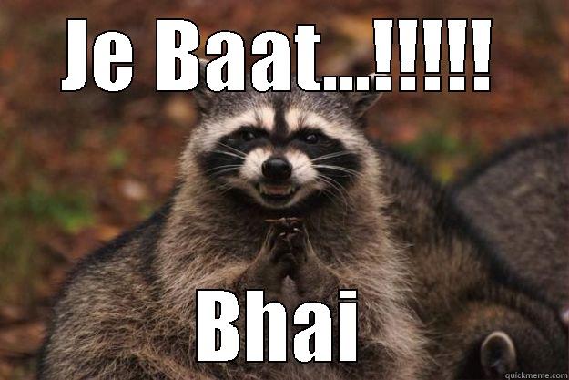 Je Baat...!!!!! -  BHAI Evil Plotting Raccoon