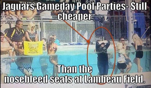 JAGUARS GAMEDAY POOL PARTIES- STILL CHEAPER THAN THE NOSEBLEED SEATS AT LAMBEAU FIELD. Misc