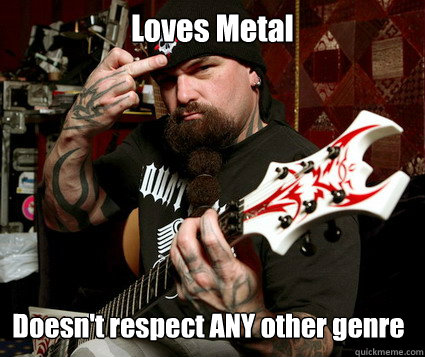 Loves Metal Doesn't respect ANY other genre  Scumbag Metalhead