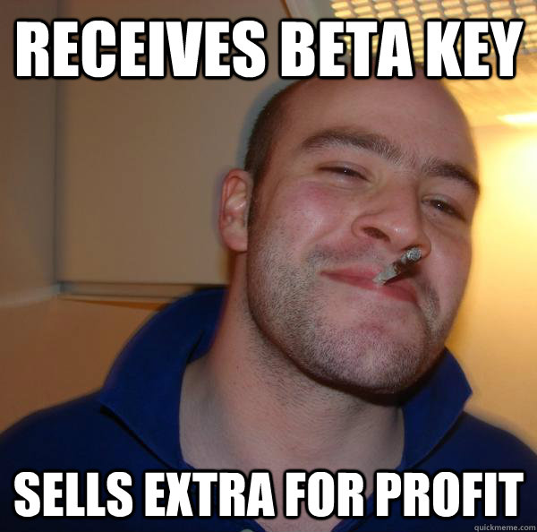 RECEIVES BETA KEY SELLS EXTRA FOR PROFIT - RECEIVES BETA KEY SELLS EXTRA FOR PROFIT  Misc