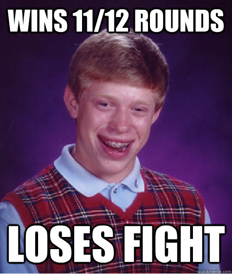 Wins 11/12 Rounds Loses Fight  Bad Luck Brian