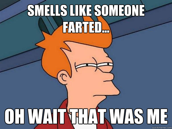 smells like someone farted... oh wait that was me  Futurama Fry