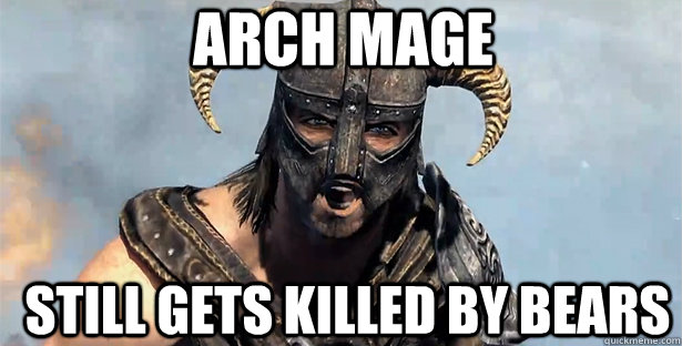 Arch Mage Still gets killed by bears  skyrim