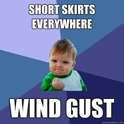 short skirts everywhere wind gust  Success Kid