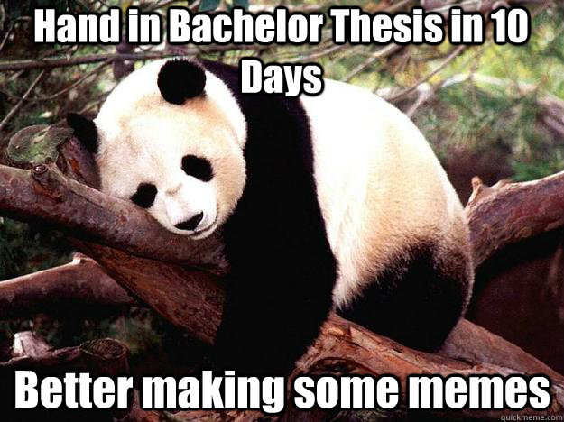 Hand in Bachelor Thesis in 10 Days Better making some memes  Procrastination Panda