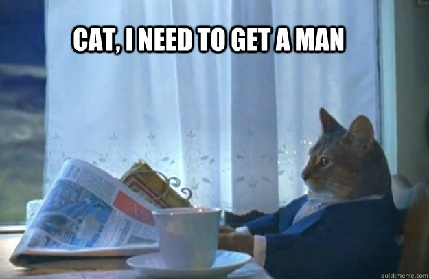 Cat, I need to get a man  Sophisticated Cat