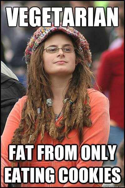 Vegetarian fat from only eating cookies  College Liberal