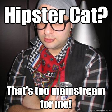 Hipster Cat? That's too mainstream for me!  Oblivious Hipster