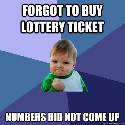 Forgot to buy lottery ticket numbers did not come up  Success Kid