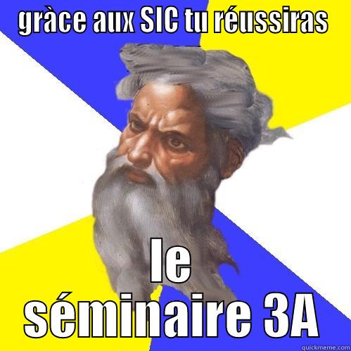 GRÀCE AUX SIC TU RÉUSSIRAS LE SÉMINAIRE 3A Advice God