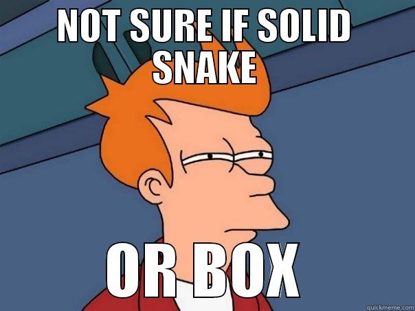 Solid snake or box? -wicsthecandlestick - NOT SURE IF SOLID SNAKE OR BOX Futurama Fry