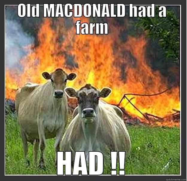 poor mcdonald - OLD MACDONALD HAD A FARM HAD !! Evil cows