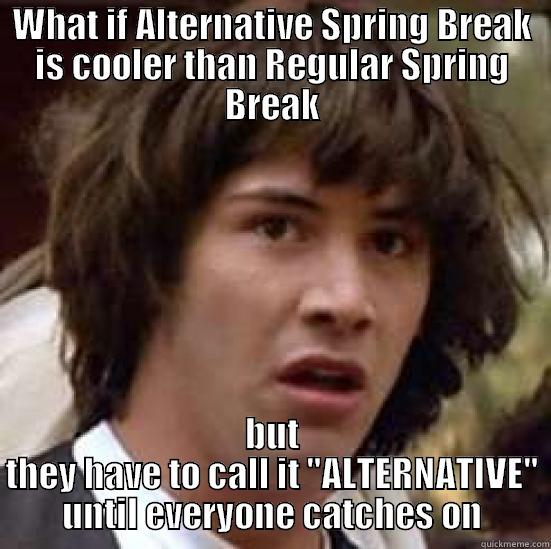 Alternative Spring Break Keanu - WHAT IF ALTERNATIVE SPRING BREAK IS COOLER THAN REGULAR SPRING BREAK BUT THEY HAVE TO CALL IT 