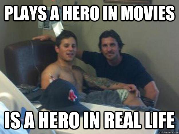 PLAYS A HERO IN MOVIES IS A HERO IN REAL LIFE  Good Guy Christian Bale
