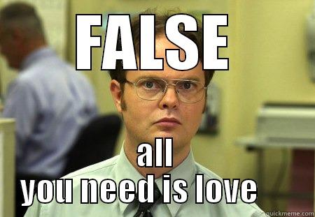 FALSE ALL YOU NEED IS LOVE      Schrute