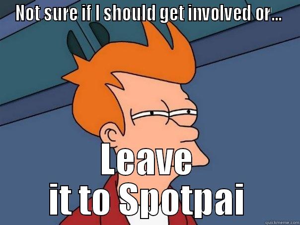 NOT SURE IF I SHOULD GET INVOLVED OR... LEAVE IT TO SPOTPAI Futurama Fry