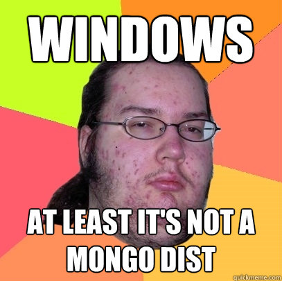 Windows At least it's not a mongo dist - Windows At least it's not a mongo dist  Butthurt Dweller