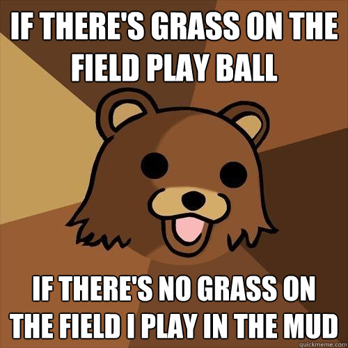 If there's Grass on the field play ball If there's no grass on the field I play in the mud  Pedobear