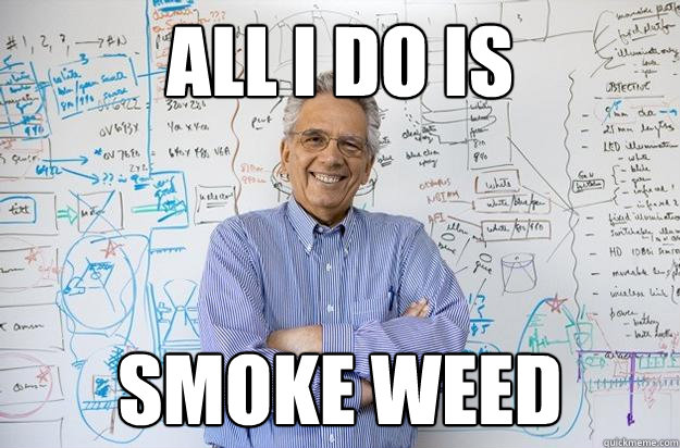 All i do IS smoke weed  Engineering Professor