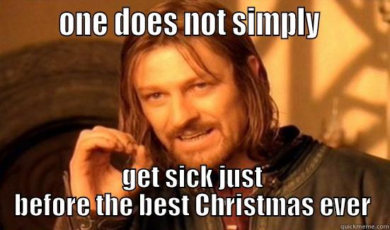 boromir is always right -        ONE DOES NOT SIMPLY         GET SICK JUST BEFORE THE BEST CHRISTMAS EVER Boromir